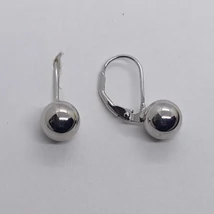 Közepes gömb ezüst fülbavaló