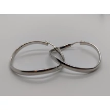 Magasfényű hullámos 4 mm széles ezüst karika fülbevaló