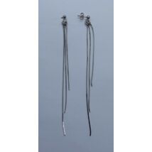 3 különböző hosszból összeállított láncos ezüst lógós fülbevaló