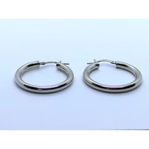 Csőből készített delfin záras  karika ezüst fülbevaló