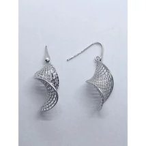 Spirálisan csavart áttört mintás lógós ezüst fülbevaló