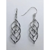 Spirálisan csavart  lógós ezüst fülbevaló