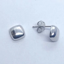 Sima négyzet alakú kő nélküli ezüst fülbevaló