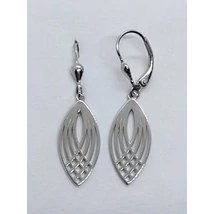 Csónak alakú áttört mintás lógós ezüst fülbevaló