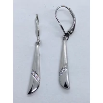 Lefelé szélesedő sréen köves kecses ezüst lógós fülbevaló