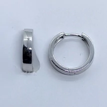 3 mm széles sima ezüst karika fülbevaló