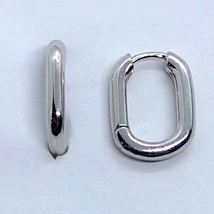 U alakú hengeres, 2 mm széles fényes ezüst karika fülbevaló