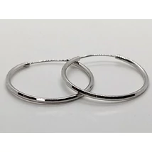 3 mm széles csőből készült csiszolt, csillogó ezüst karika fülbevaló