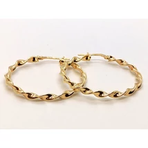 Arany színű, csavart mintájú ezüst karika fülbevaló