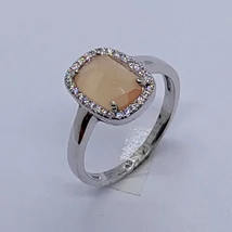 Kalcit, cirkon köves ezüst gyűrű