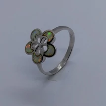 Fehér opál köves ezüst gyűrű