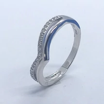 Viktória fazonú, dupla soros ezüst gyűrű