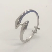 Kő néklüli delfines ezüst gyűrű