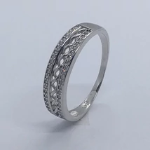 Áttört fejrésszel, és két cirkon sorkővel kirakott ezüst gyűrű