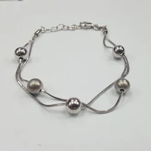 Golyós ezüst karlánc