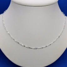 Magas fényű csiszolt ritka szövésű, gyöngy anker ezüst lánc