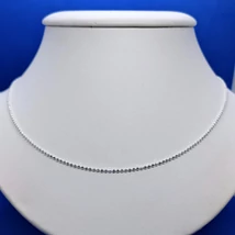 Golyós fazonú csiszolt csillogós ezüst lánc