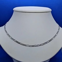 Szellősre készített klasszikus 3+1 szemes figaró ezüst lánc