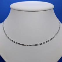 3+1 szemes magas fényű kissé lapos csiszolt figaró ezüst lánc