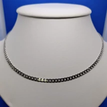 Magas fényű laza szövésű csiszolt pancer ezüst lánc