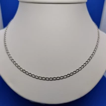 Csiszolt szemű laza szövésű pancer ezüst lánc