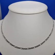 Magas fényű 3+1 szemes klasszikus figaró ezüst lánc