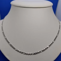 Magas fényű 3+1 szemes klasszikus figaró ezüst lánc