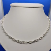 Hosszukás szemekkel készült pálcás anker ezüst lánc