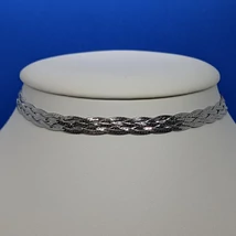 Magas fényű 4 szállból összefont csillogó ezüst nyakpánt