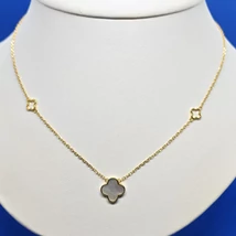 Arany színű, Van Cleef  mintával össze épített hosszabítható ezüst lánc