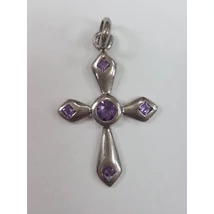 Ametiszt, kereszt medál