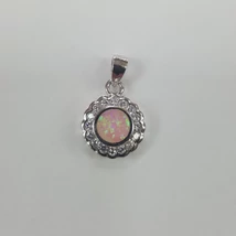 Fehér opál köves ezüst medál