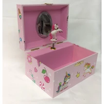 Zenélős ékszertartó, táncoló pónival