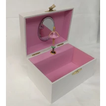 Zenélős ékszerdoboz, táncoló balerínával